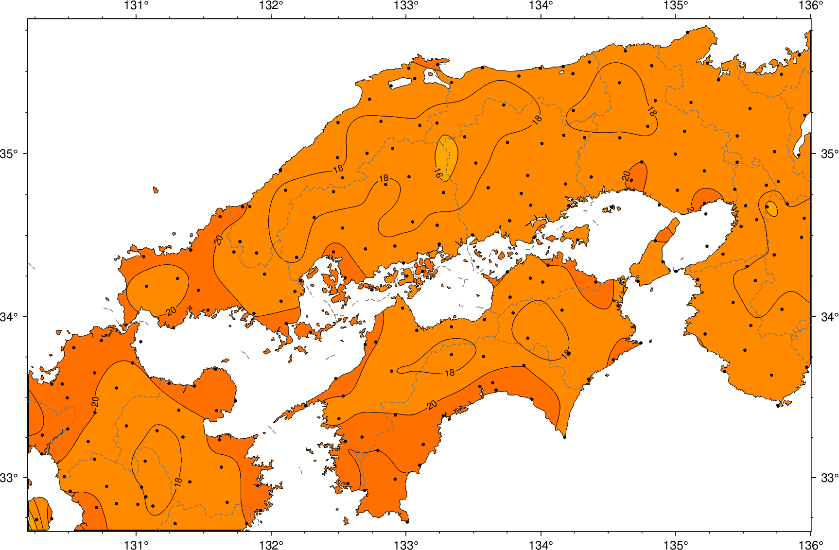 気温の分布図
